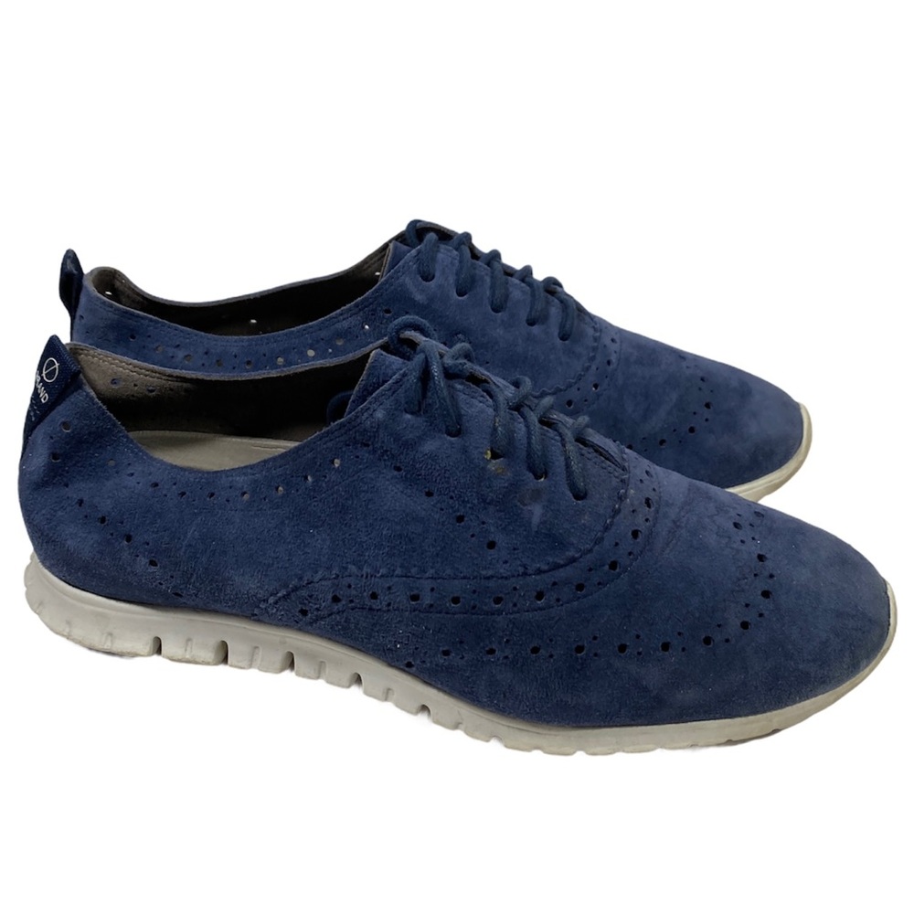 Cole Haan ZeroGrand Wingtip Blue Suede Lace up